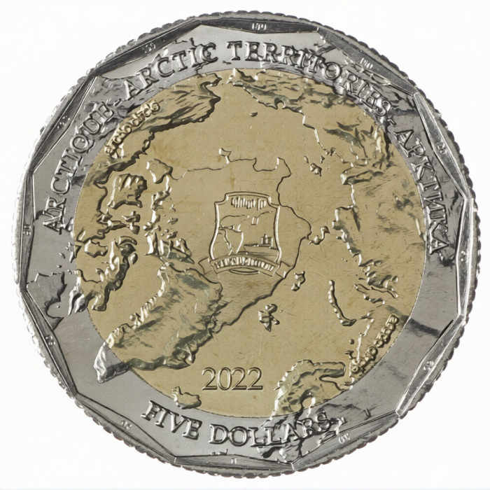 Арктические территории 5 долларов 2022 год Нарвал