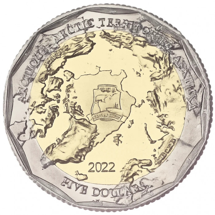 Арктические территории 5 долларов 2022 год Белая чайка