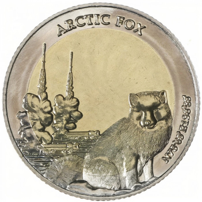 Арктические территории 5 долларов 2023 год Песец