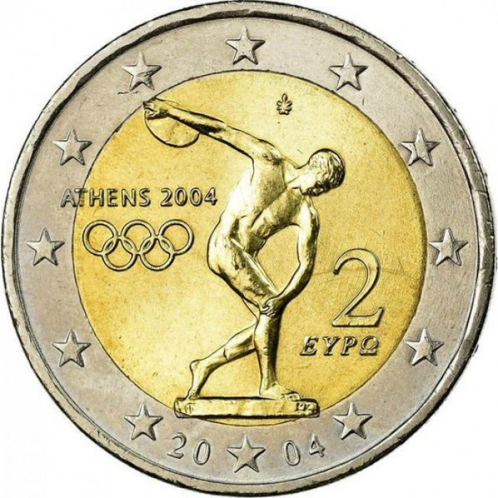 Греция 2 евро 2004 год UNC KM# 209 XXVIII летние Олимпийские Игры, Афины 2004