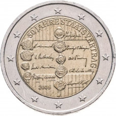 Австрия 2 евро 2005 год UNC KM# 3124 50 лет подписанию договора о нейтралитете Австрии