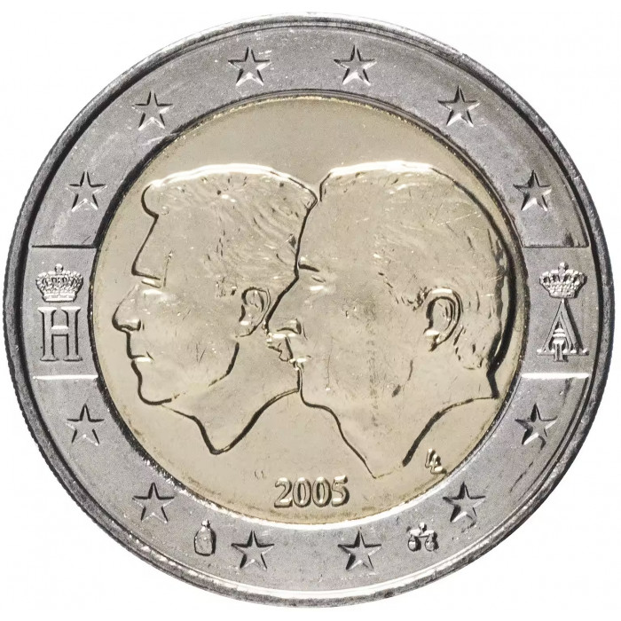 Бельгия 2 евро 2005 год Бельгийско-Люксембургский экономический союз UNC KM# 240