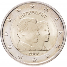 Люксембург 2 евро 2006 год UNC KM# 88 25 лет принцу Гийому