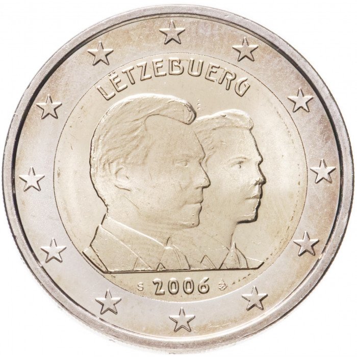 Люксембург 2 евро 2006 год UNC KM# 88 25 лет принцу Гийому