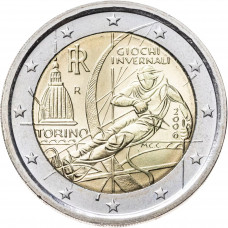 Италия 2 евро 2006 год KM# 246 XX зимние Олимпийские Игры, Турин 2006
