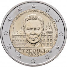 Люксембург 2 евро 2025 год 25 лет со дня вступления на престол Великого герцога Анри UNC UC# 122