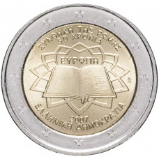 Греция 2 евро 2007 год KM# 216 50 лет подписания Римского договора
