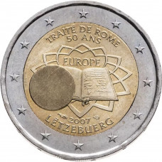 Люксембург 2 евро 2007 год UNC KM# 94 50 лет подписанию Римского договора