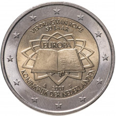 Нидерланды 2 евро 2007 год UNC KM# 273 50 лет подписания Римского договора