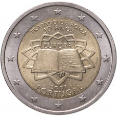 Португалия 2 евро 2007 год UNC KM# 771 50 лет подписания Римского договора