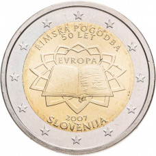 Словения 2 евро 2007 год UNC KM# 106 50 лет подписания Римского договора