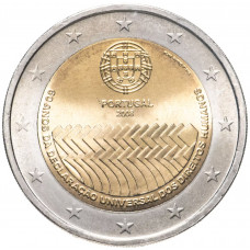 Португалия 2 евро 2008 год UNC KM# 784 60 лет Всеобщей Декларации Прав Человека