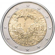 Финляндия 2 евро 2008 год UNC KM# 143 60 лет Всеобщей Декларации Прав Человека