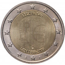 Люксембург 2 евро 2009 год UNC KM# 107 10 лет монетарной политики ЕС (EMU) и введения евро