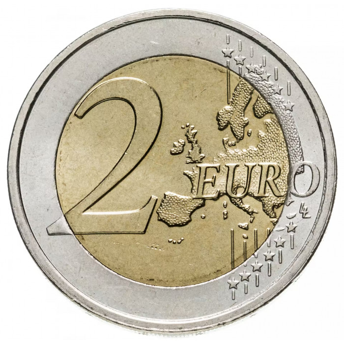 Мальта 2 евро 2009 год UNC KM# 134 10 лет монетарной политики ЕС (EMU) и введения евро