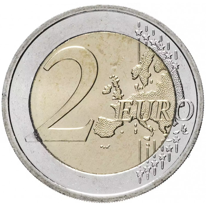 Словакия 2 евро 2009 год UNC KM# 103 10 лет монетарной политики ЕС (EMU) и введения евро