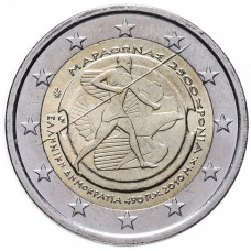 Греция 2 евро 2010 год 2500 лет Марафонской битве UNC KM# 236