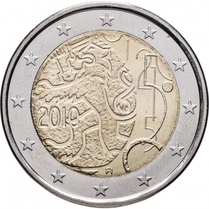 Финляндия 2 евро 2010 год 150 лет финской валюте UNC KM# 154