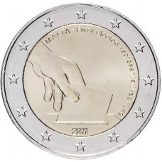 Мальта 2 евро 2011 год UNC KM# 144 Конституция Мальты - Первые выборы представителей в 1849 году