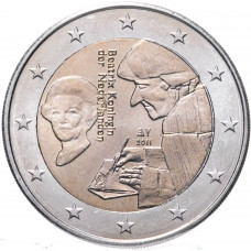 Нидерланды 2 евро 2011 год UNC KM# 303 500 лет издания книги «Похвала глупости» Эразма Роттердамского