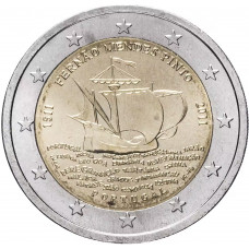 Португалия 2 евро 2011 год UNC KM# 804 500 лет со дня рождения Фернана Мендеса Пинто