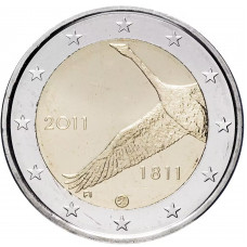 Финляндия 2 евро 2011 год UNC KM# 163 200 лет банку Финляндии