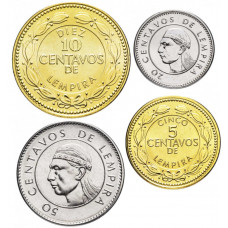 Гондурас 5 10 20 50 сентаво 1975-2019 год Набор из 4 монет