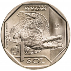 Перу 1 соль 2017 год Острорылый крокодил UNC KM# 404