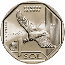 Перу 1 соль 2017 год Андский кондор UNC KM# 405