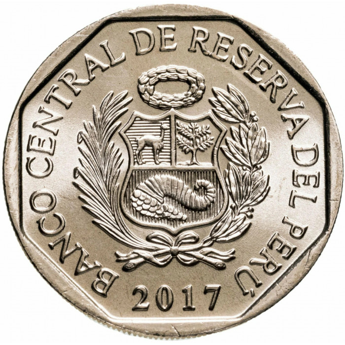 Перу 1 соль 2017 год Андский кондор UNC KM# 405