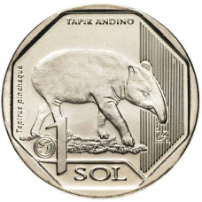 Перу 1 соль 2018 год Горный тапир UNC UC# 106