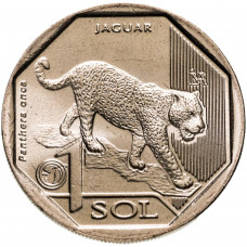 Перу 1 соль 2018 год Ягуар UNC UC# 108
