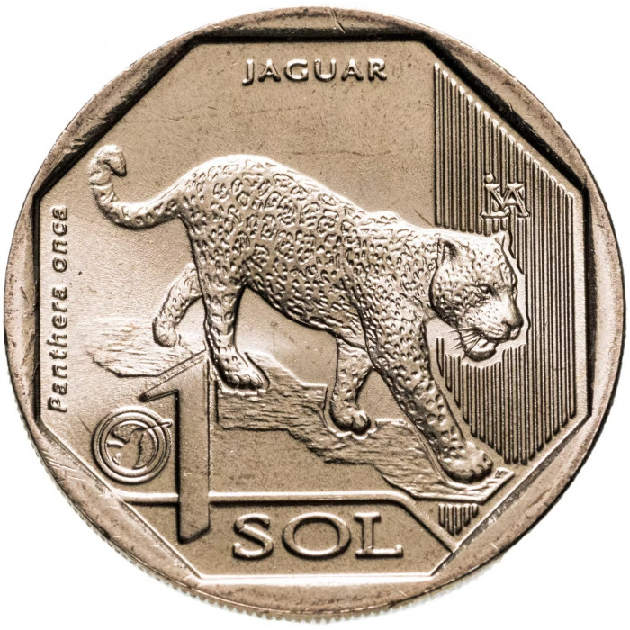 Перу 1 соль 2018 год Ягуар UNC UC# 108