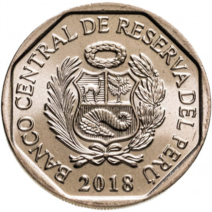 Перу 1 соль 2018 год Ягуар UNC UC# 108