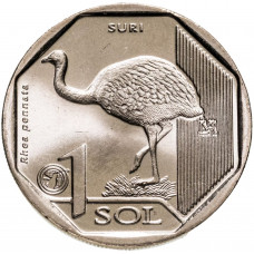 Перу 1 соль 2018 год Дарвинов нанду UNC UC# 109