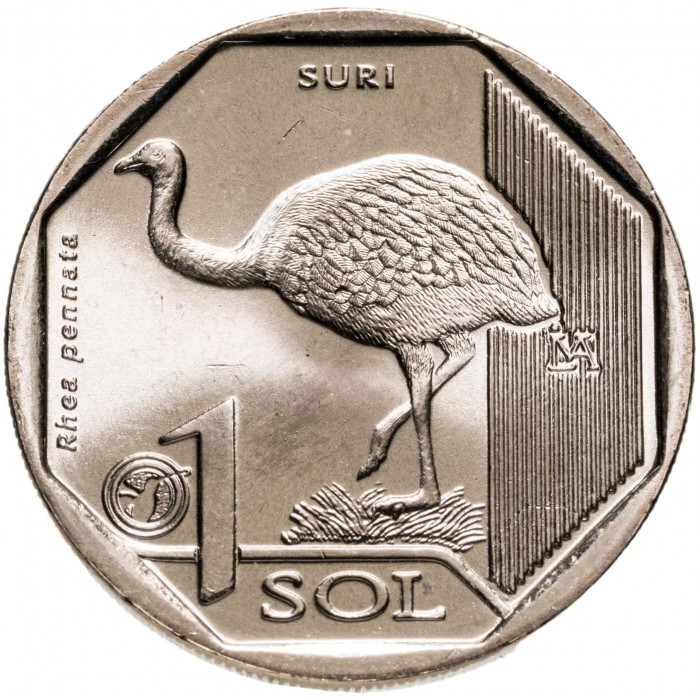 Перу 1 соль 2018 год Дарвинов нанду UNC UC# 109