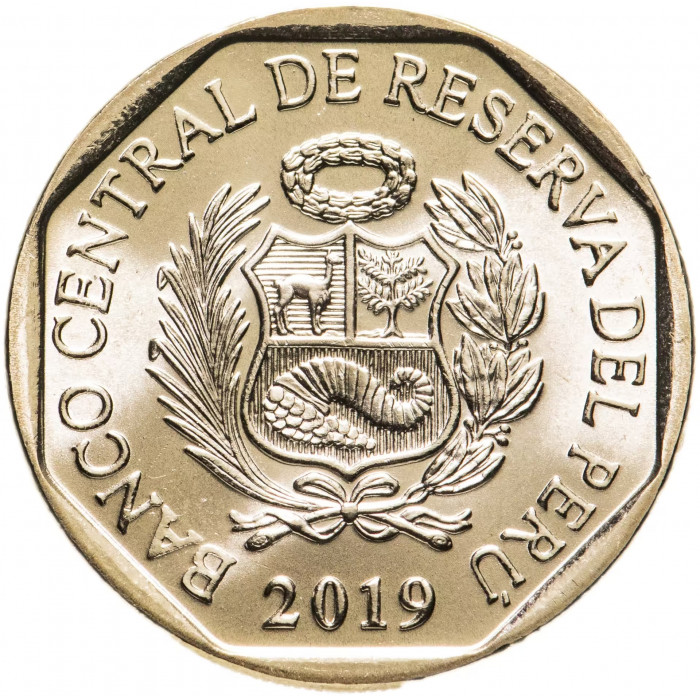 Перу 1 соль 2019 год UNC UC# 111 Андская кошка (Leopardus jacobita)