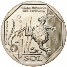 Перу 1 соль 2019 год Водная лягушка Титикака UNC UC# 112