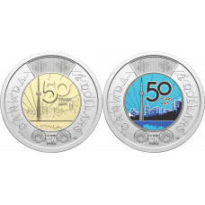 Канада 2 доллара 2026 год 50 лет Канадской национальной башне Набор из 2 монет UNC
