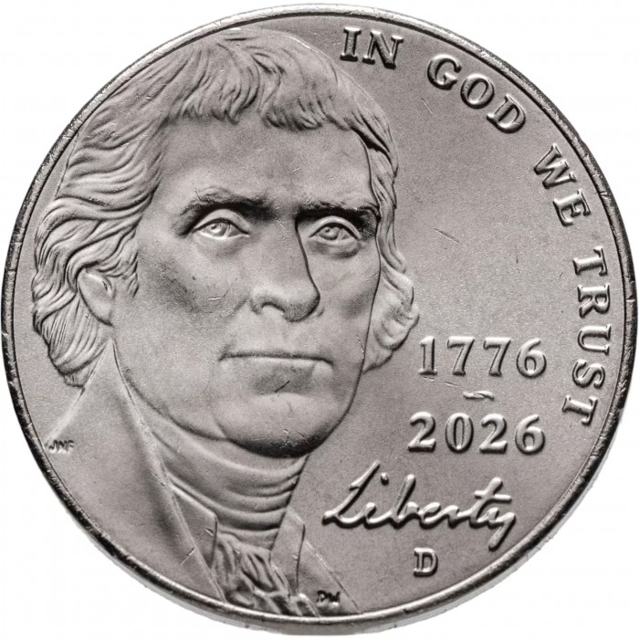 США 5 центов 2026 D год 250 лет независимости UNC UC# 456
