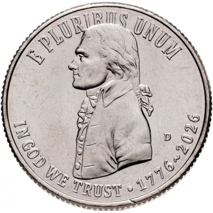 США 25 центов 2026 D год 250 лет независимости. Декларация независимости UNC UC# 461