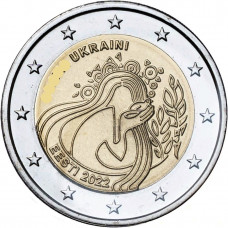 Эстония 2 евро 2022 год Украина UNC UC# 113