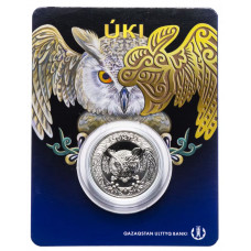 Казахстан 100 Тенге 2019 год Филин В блистере BUNC UC# 81