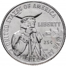 США 25 центов 2026 P год 250 лет независимости. Война за независимость UNC UC# 460