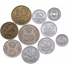 Венгрия 2 5 10 20 50 филлеров 1 2 5 10 20 форинтов 1949-1989 год Набор из 10 монет