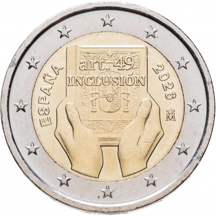 Испания 2 евро 2026 год Включение статьи 49 UNC UC# 504
