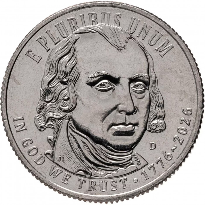 США 25 центов 2026 D год 250 лет независимости. Конституция UNC UC# 462