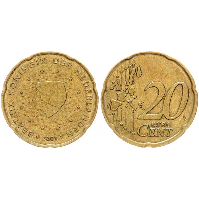 Нидерланды 20 Евроцентов 2001 год KM# 238