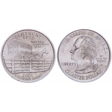 США 25 центов 2001 P год Штаты и территории № 15 Кентукки