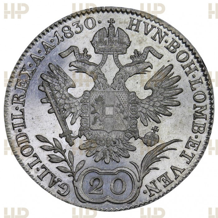Австрия 20 Крейцеров 1830 А год Серебро Франц Слаб ННР MS 61 